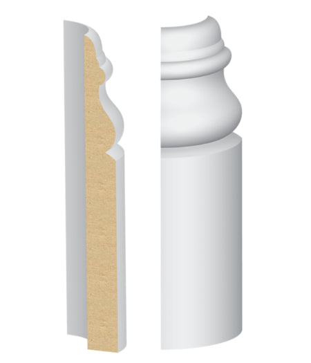 330MUL Primed MDF Base Corner Block – 5"