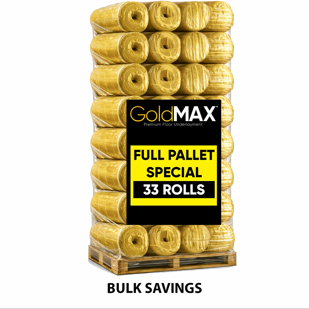 GoldMax Flooring Underlayment for Laminate and Wood Floors (200 sq.ft. Per Roll) - FULL PALLET 33 Rolls