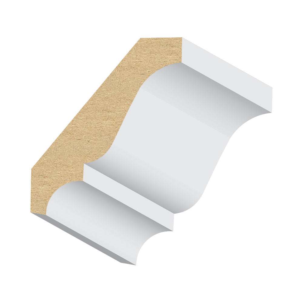 404MUL MDF Crown Moulding 2-5/8" x 16 ft Primed MDF Crown Moulding