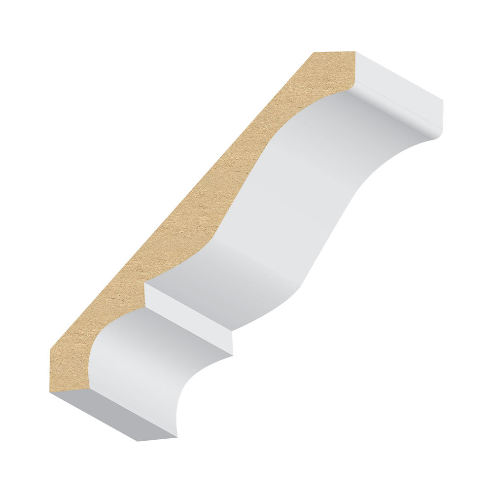 414MUL MDF Crown Moulding 5-1/4" x 16 ft Primed MDF Crown Moulding