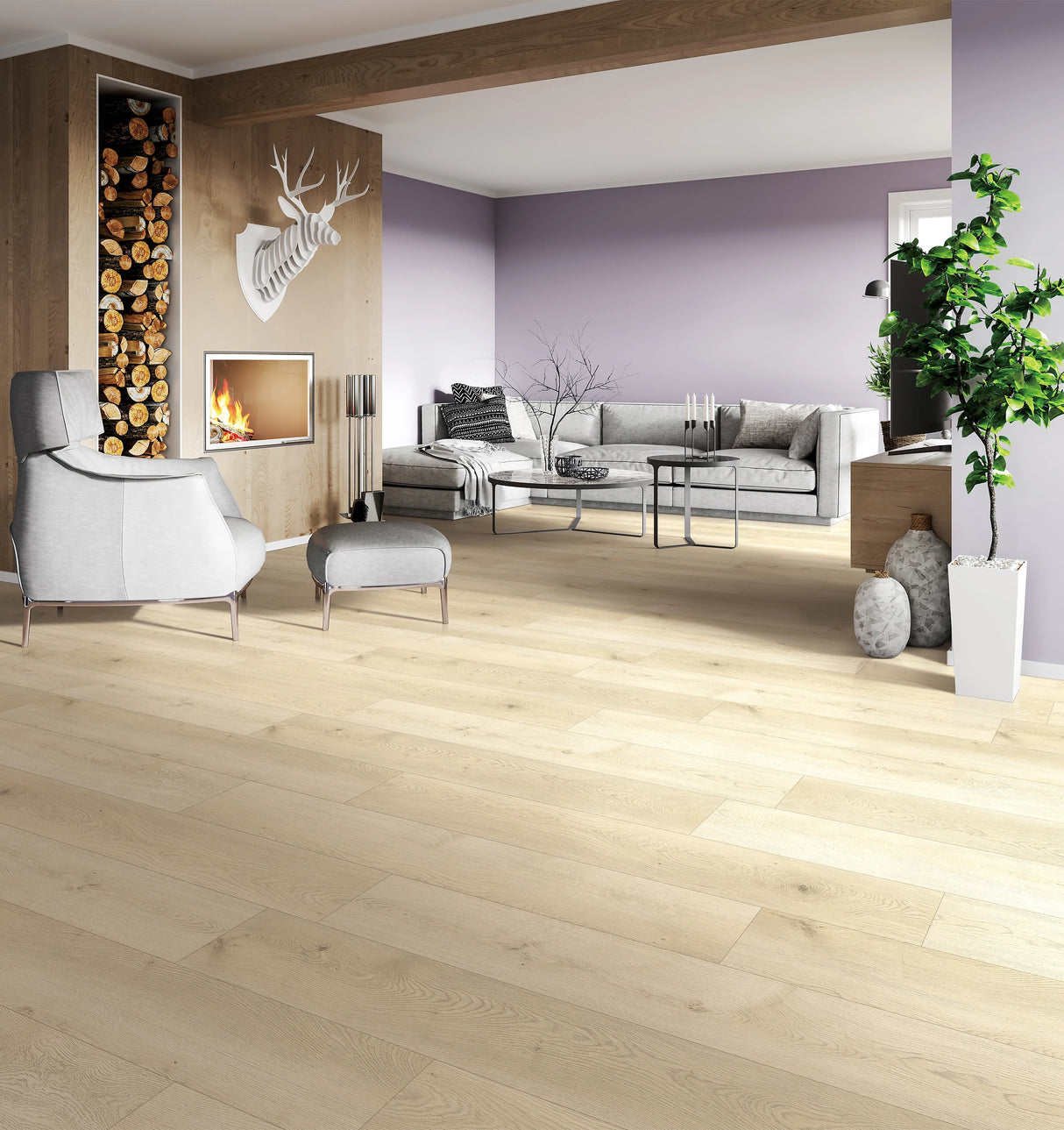 Floorlot ASHWOOD 8mm 22 MIL Luxury Vinyl Plank Flooring w/Pad (Elevation+™ Collection)