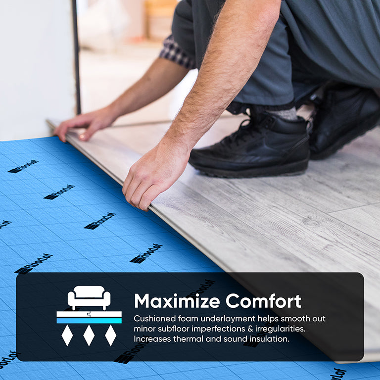 Floorlot® BlueStep Standard Underlayment for Laminate and Engineered Floors (3mm, 200sqft)