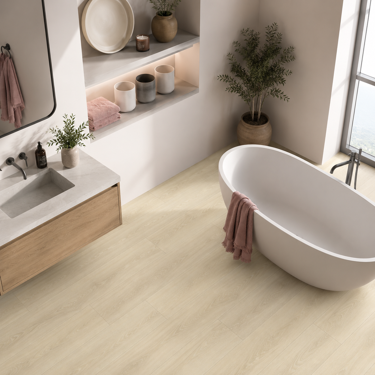 Floorlot CHAMPAGNE 8mm 22 MIL Luxury Vinyl Plank Flooring w/Pad (Elevation+™ Collection)