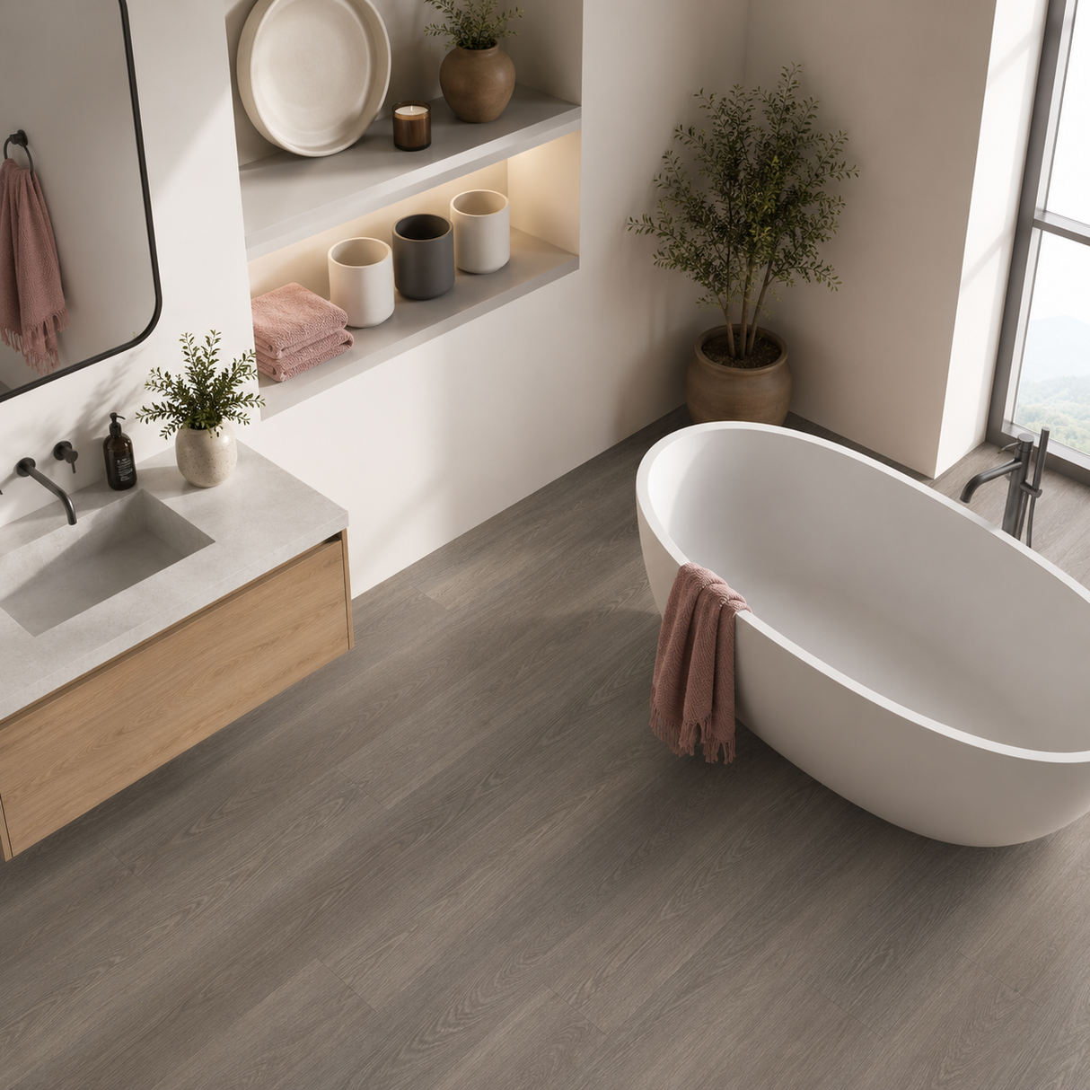 Floorlot LONDON FOG 8mm 22 MIL Luxury Vinyl Plank Flooring w/Pad (Elevation+™ Collection)