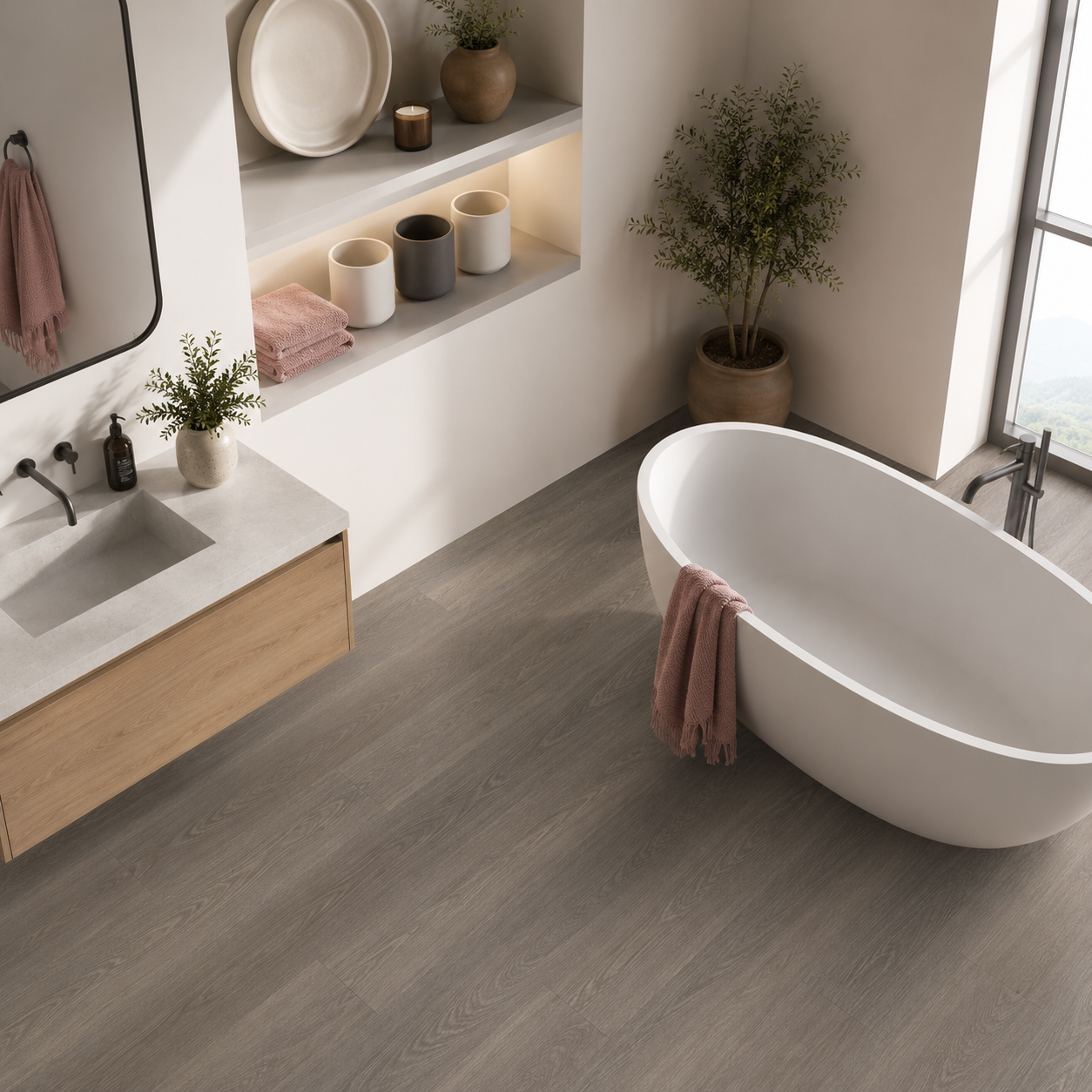 Floorlot LONDON FOG 8mm 22 MIL Luxury Vinyl Plank Flooring w/Pad (Elevation+™ Collection)