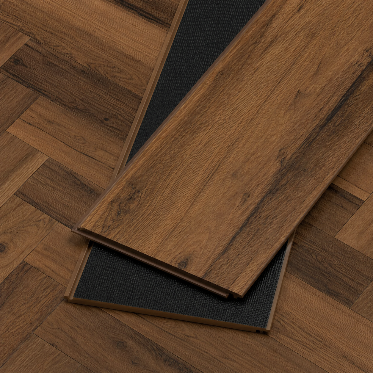 Floorlot BUFFALO 12mm Herringbone Waterproof Laminate Flooring w/Pad Attached (Mesa™ Collection)