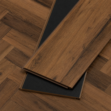 Floorlot BUFFALO 12mm Herringbone Waterproof Laminate Flooring w/Pad Attached (Mesa™ Collection)