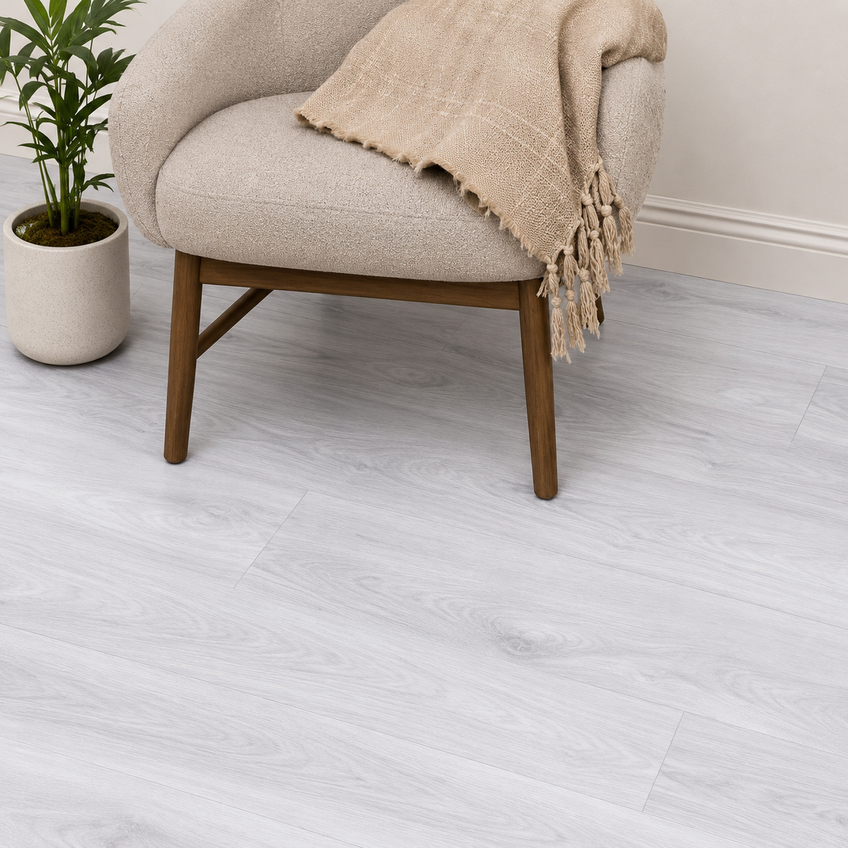 Floorlot OYSTER 6.5mm 22 MIL Luxury Vinyl Plank Flooring w/Pad (Lighthouse XL™ Collection)
