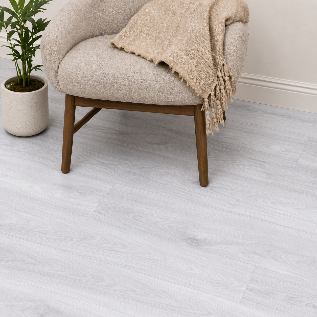 Floorlot OYSTER 6.5mm 22 MIL Luxury Vinyl Plank Flooring w/Pad (Lighthouse XL™ Collection)