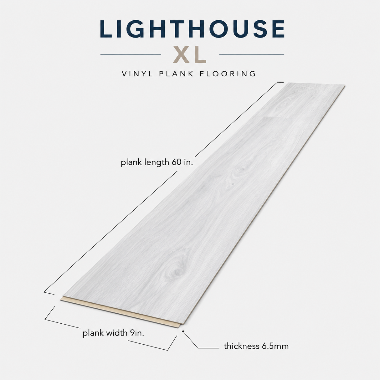 Floorlot OYSTER 6.5mm 22 MIL Luxury Vinyl Plank Flooring w/Pad (Lighthouse XL™ Collection)
