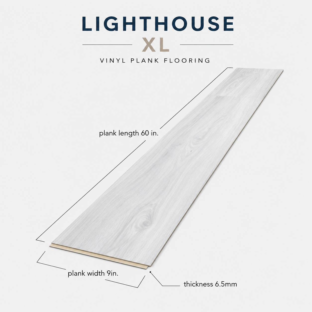 Floorlot OYSTER 6.5mm 22 MIL Luxury Vinyl Plank Flooring w/Pad (Lighthouse XL™ Collection)