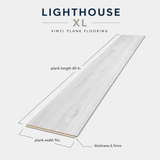 Floorlot OYSTER 6.5mm 22 MIL Luxury Vinyl Plank Flooring w/Pad (Lighthouse XL™ Collection)
