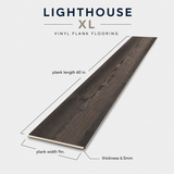Floorlot ESPRESSO 6.5mm 22 MIL Luxury Vinyl Plank Flooring w/Pad (Lighthouse XL™ Collection)