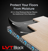 Floorlot® LVT Black Underlayment for Vinyl Plank Floors with Moisture Barrier (1mm, 200sqft)