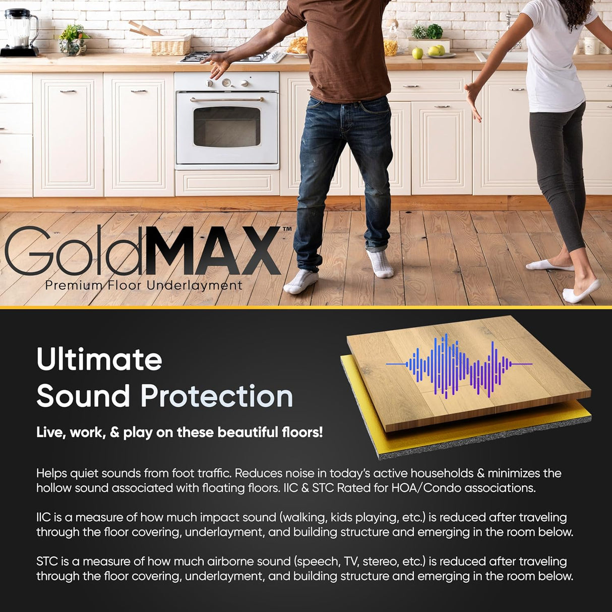 Floorlot® GoldMax Premium Underlayment for Laminate and Engineered Floors (3mm, 200sqft)