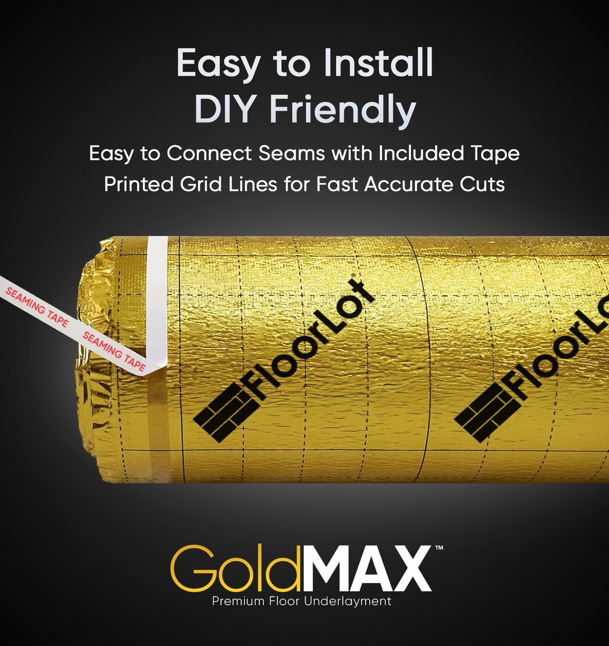 Floorlot® GoldMax Premium Underlayment for Laminate and Engineered Floors (3mm, 200sqft)